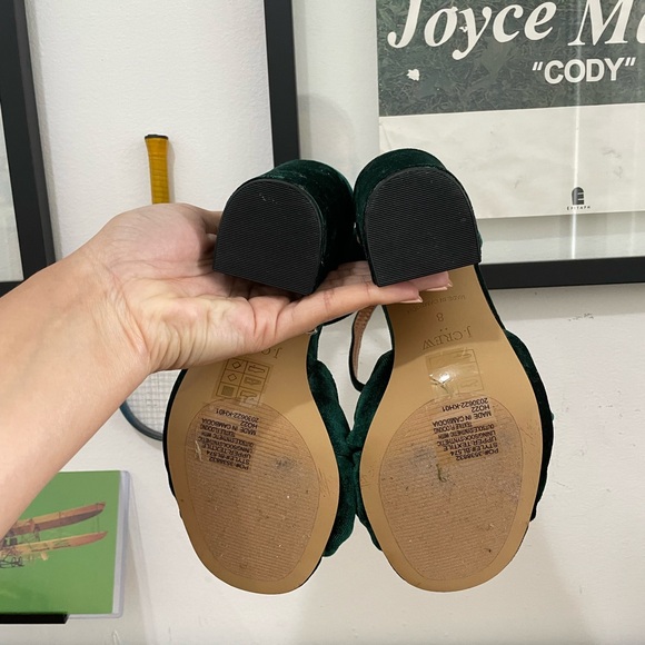 NWT J. Crew Green Velvet Bow Heels size 8 - Picture 6 of 6